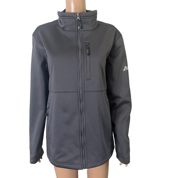 Ozark Trail Softshell Jacket Mens Small Gray Windbreaker Zip Front Fleece Lined - Picture 14 of 14